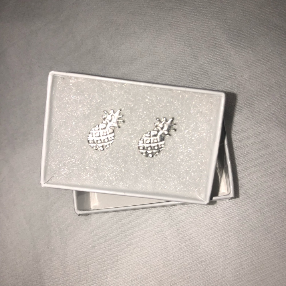 Sterling silver pineapple earrings